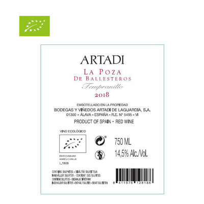 Artadi La Poza de Ballesteros 2018 BIO