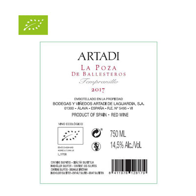 Artadi La Poza de Ballesteros 2017 BIO