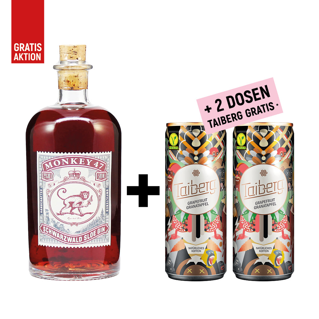 Monkey 47 Sloe Gin + 2 Dosen TAIBERG Gratis Aktions-Paket