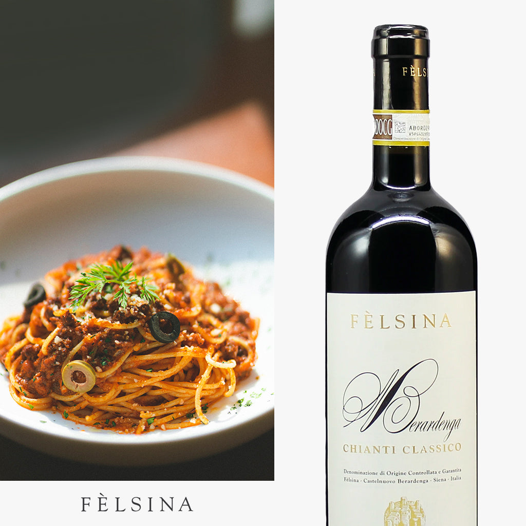 FELSINAChianti Classico DOCG Berardenga 2017 mit Spagetti Bolognese