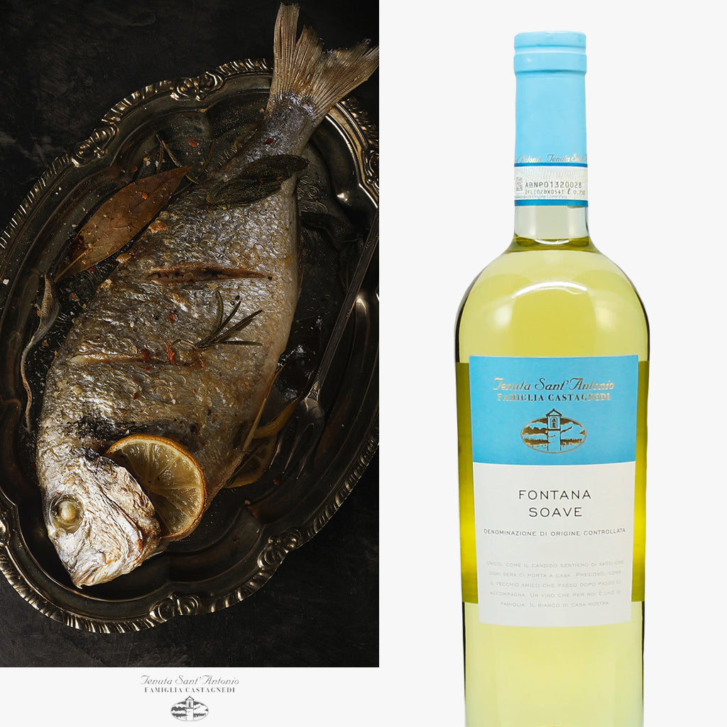 TENUTA SANT'ANTONIO Soave DOC Fontana 2020 Soave, ein meist unterschätzter Wein, ist von seiner Stilistik her eher ruhig und gelassen. Die Garganega-Traube bringt von Natur aus nicht viel Säure mit. Um so schöner, wenn der Wein mit seinem fruchtigen Körpe