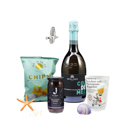 PICKNICK AM MEER <br>mit Prosecco, Chips, Oliven & Crackern